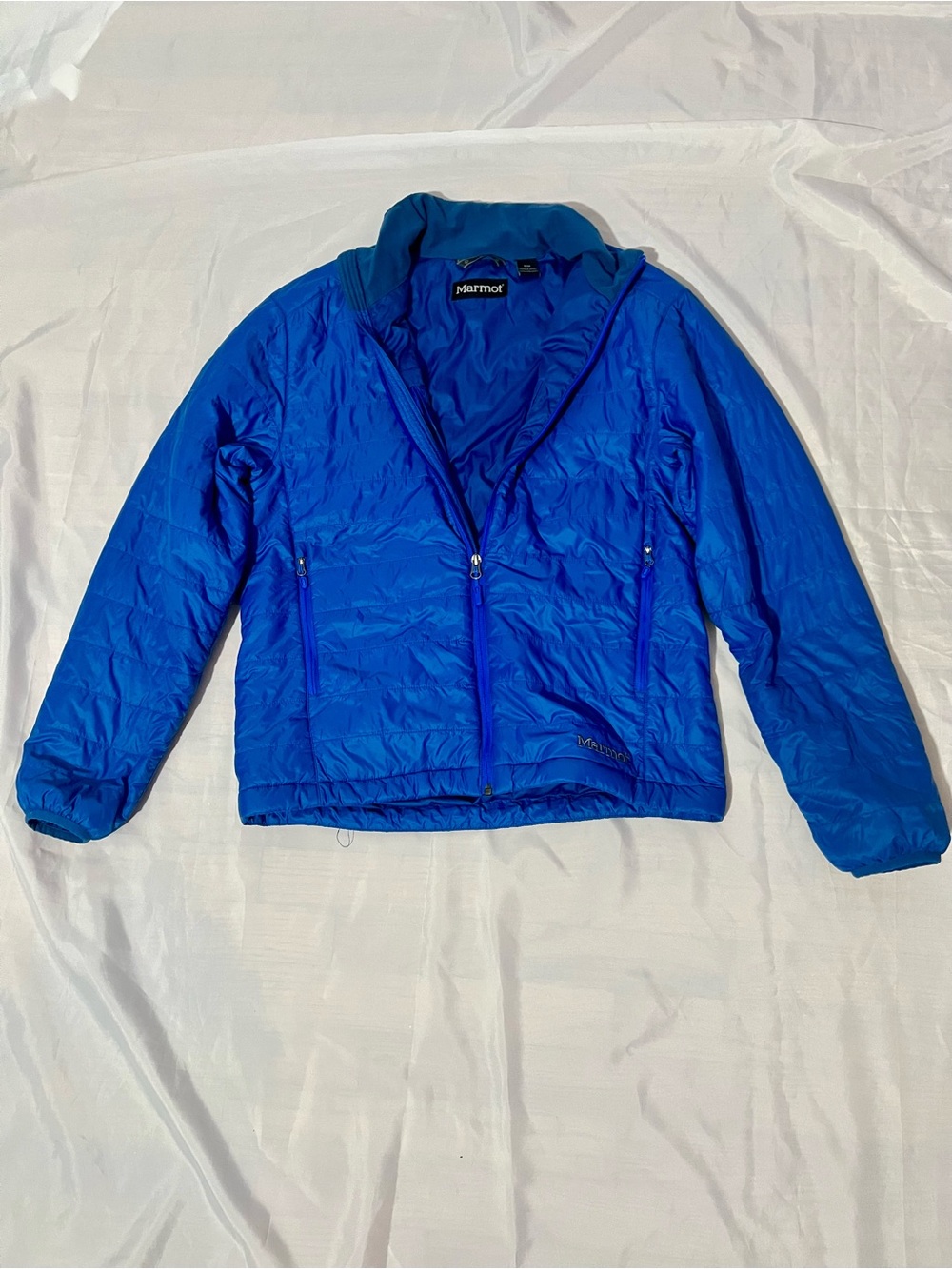 Marmot mens Bright Blue Lightweight Puffer Jacket